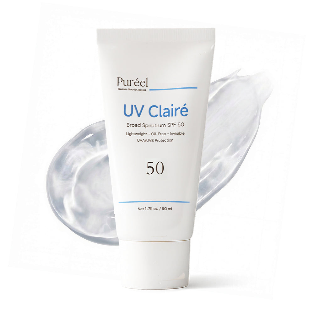 Puréel UV Clairé SPF 50 Broad Spectrum Daily Sunscreen – Lightweight, No White Cast, For All Skin Types