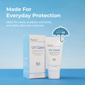 Puréel UV Clairé SPF 50 Broad Spectrum Daily Sunscreen – Lightweight, No White Cast, For All Skin Types